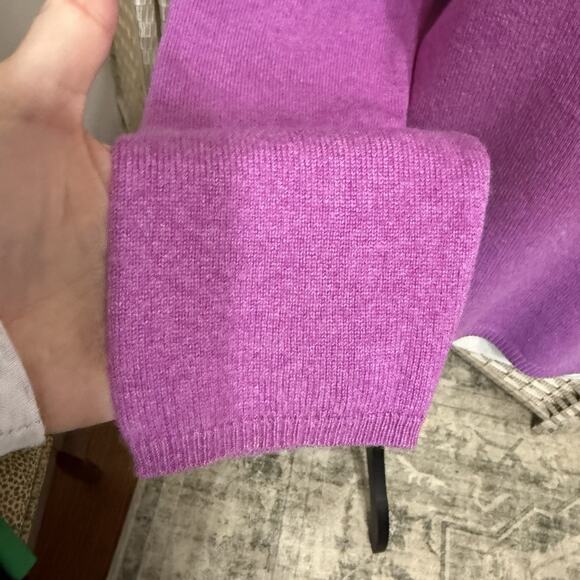 Charter Club Cashmere Turtleneck Sweater Medium Petite Plum Purple 2 Ply Women - Picture 5 of 9